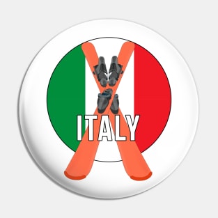 Cool Ski Flag of Italy Pin