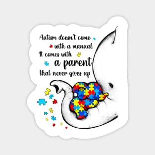 Autism Mom Shirt Elephant Mom Autism Child Awareness T-Shirt Magnet