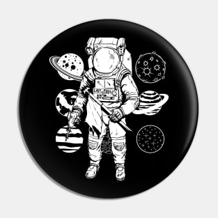 Astronaut wandering between planets Pin