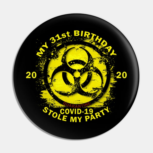 31st Birthday Quarantine Pin by Omarzone