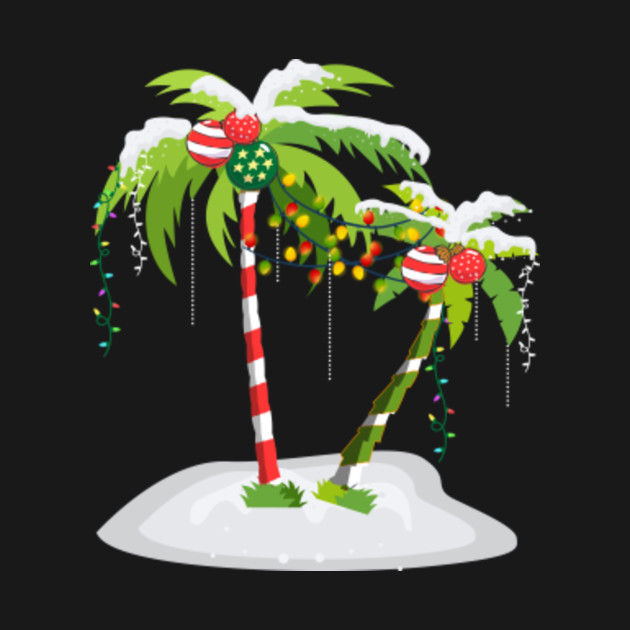 Decorated Christmas Palm Tree Tropical Xmas Coconut T Shirt