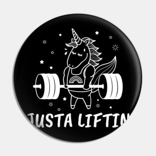 justa liftin unicorn Pin