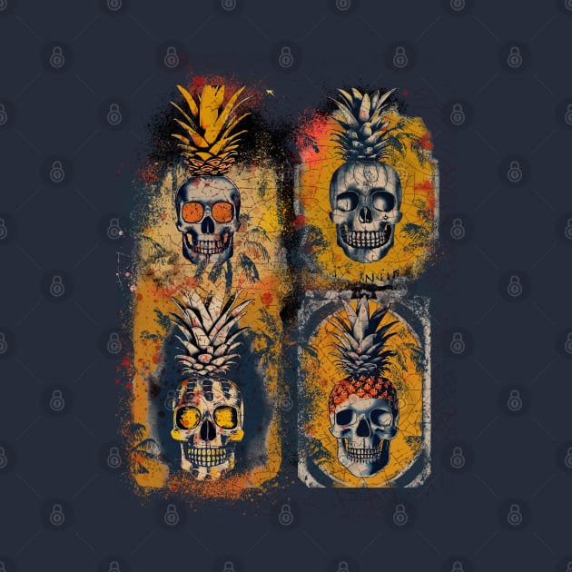 Pineapple skulls 1 by Midcenturydave