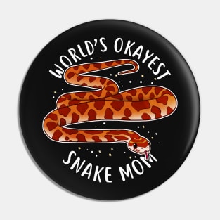 World's Okayest Snake Mom Pin