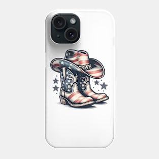 Toby Keith Hat And Shoes With Patriotic Accents Phone Case