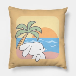 Sunset Serenade: Loppi Tokki Rabbit's Evening by the Shore Pillow