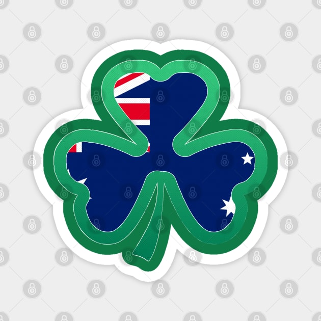 Australian Flag for st patricks day, Irish Shamrock Magnet by Myteeshirts