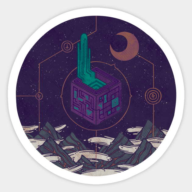 It appeared in the night sky, and it made the wind sharp - Sci Fi - Sticker