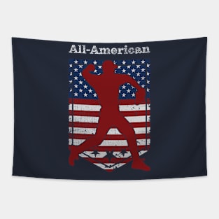 Patriotic All-American Baseball Vintage Distressed Tapestry