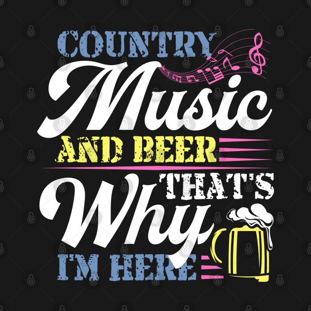 COUNTRY MUSIC AND BEER SARCASM GROUP SHIRT by Coconil