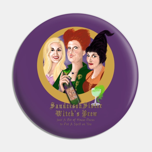 Sanderson Sister Witch's Brew Pin by KataMartArt