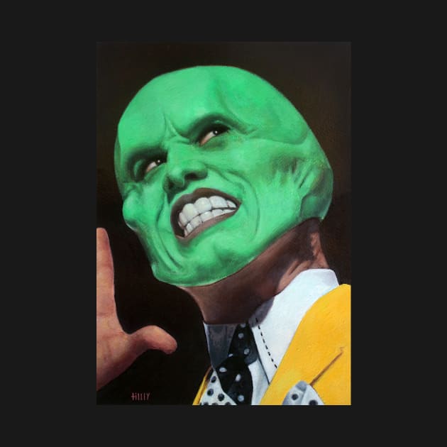Portrait of Jim Carrey | The Mask | Jim Carrey Mask | Jim Carrey Art | Green | Painting By Tyler Tilley by Tiger Picasso