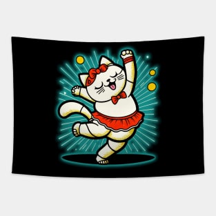 cat dancing Tapestry