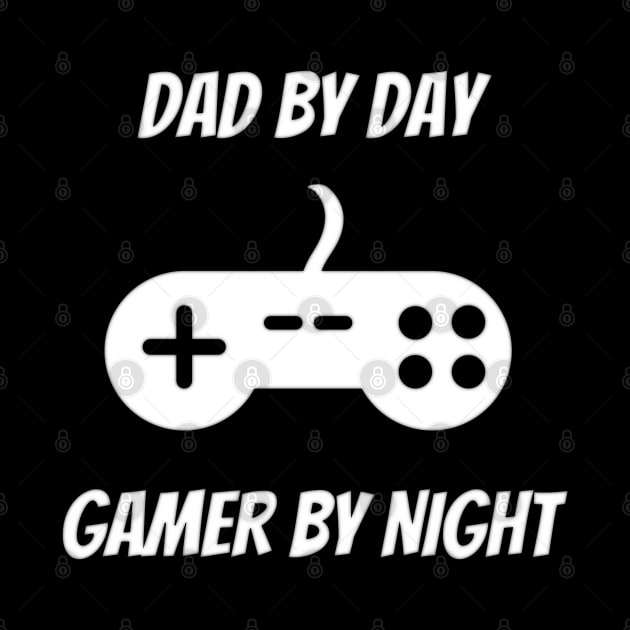 Dad By Day Gamer By Night Gift For Dad Birthday by Petalprints