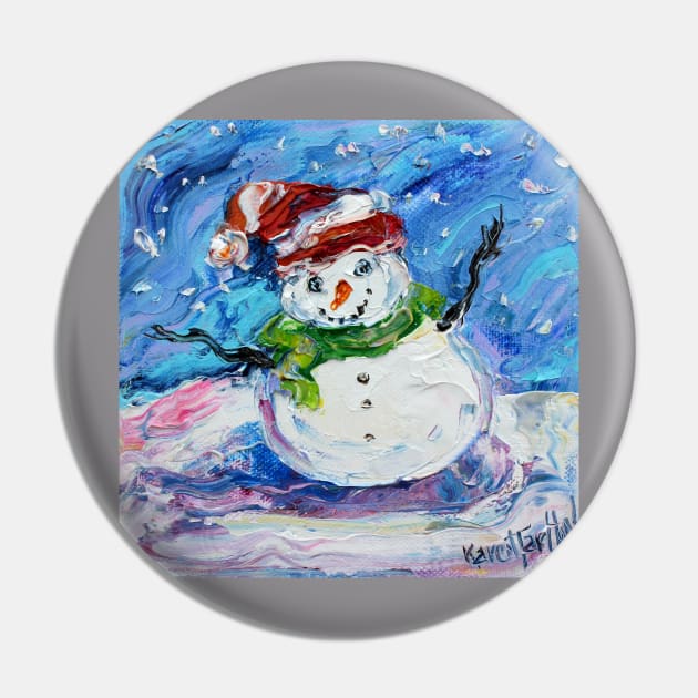 snowman Pin by Karensfineart