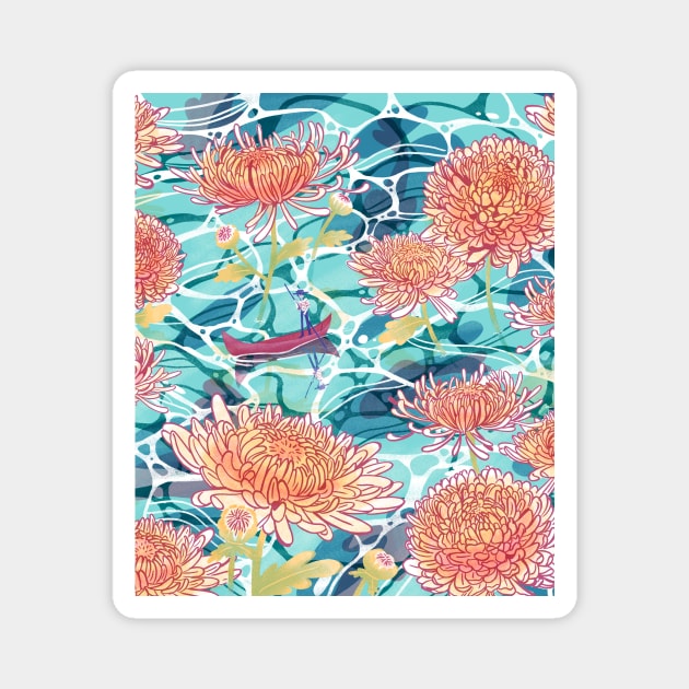 Among the Chrysanthemums Magnet by frankielong@hotmail.co.uk