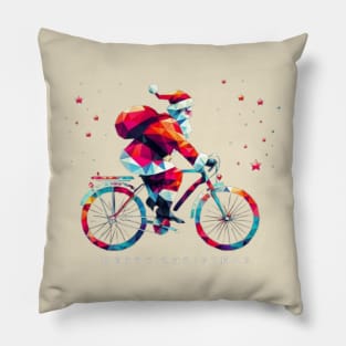 Christmas Santa Bicycle Pillow