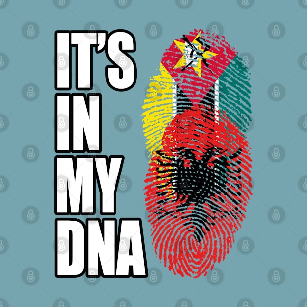 Albanian And Mozambican Mix DNA Flag Heritage by Just Rep It!!