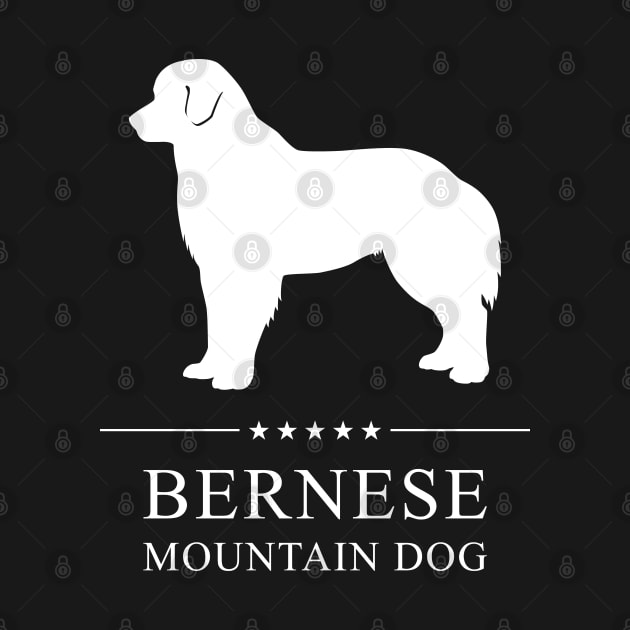 Bernese Mountain Dog White Silhouette by millersye