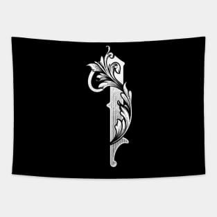 illustration of I font vintage style hand drawing design Tapestry