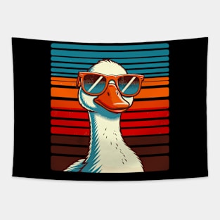 Silly Goose in Sunglasses Pun Meme Pool Funny Goose Tapestry