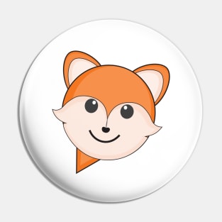 Cute Fox Cartoon Character In a Speech Bubble Pin