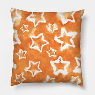 Orange Tie Dye Stars Pillow