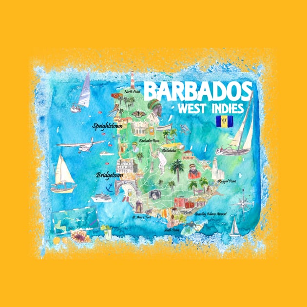 Barbados_Illustrated_Travel_Map_With_RoadsS by artshop77