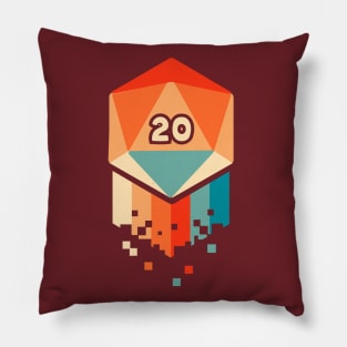 Groovy Retro D20 Flat Pillow