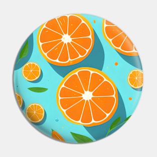 Orange Fruit Abstract Pattern Pin