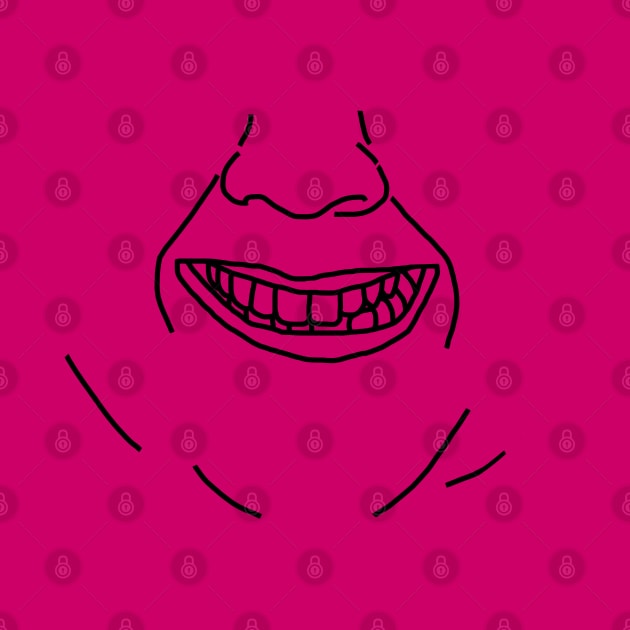 Funny Smile Lady Line Art by ellenhenryart