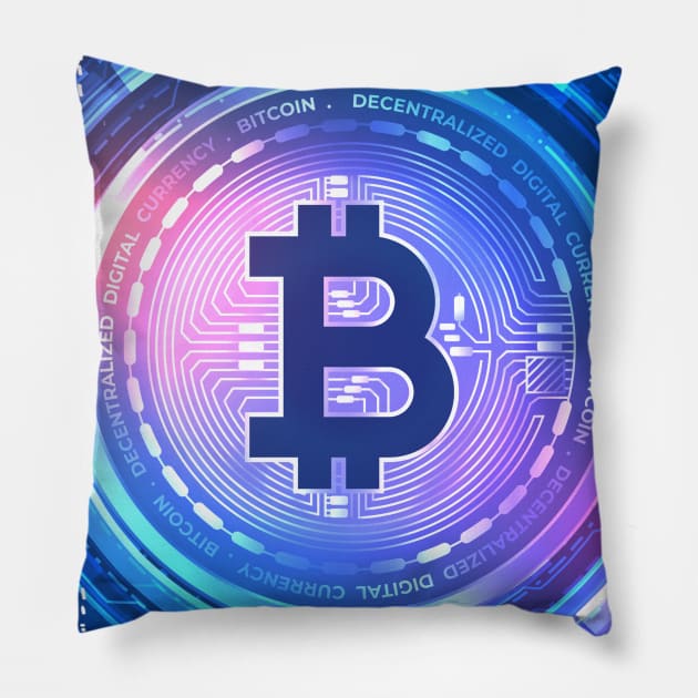 Bitcoin Digital Currency Pillow by CryptoTextile