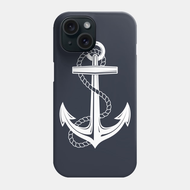 White Anchor Phone Case by CafePretzel