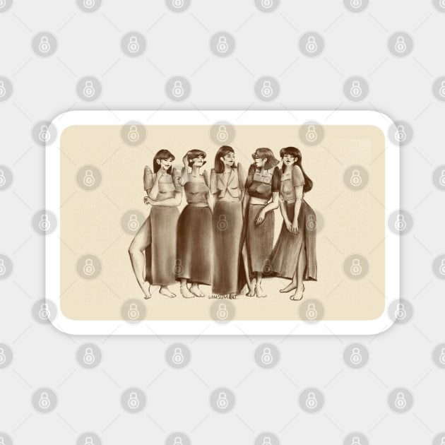 Totally Spies in Modern Filipiniana Sketch Magnet by samsum.art