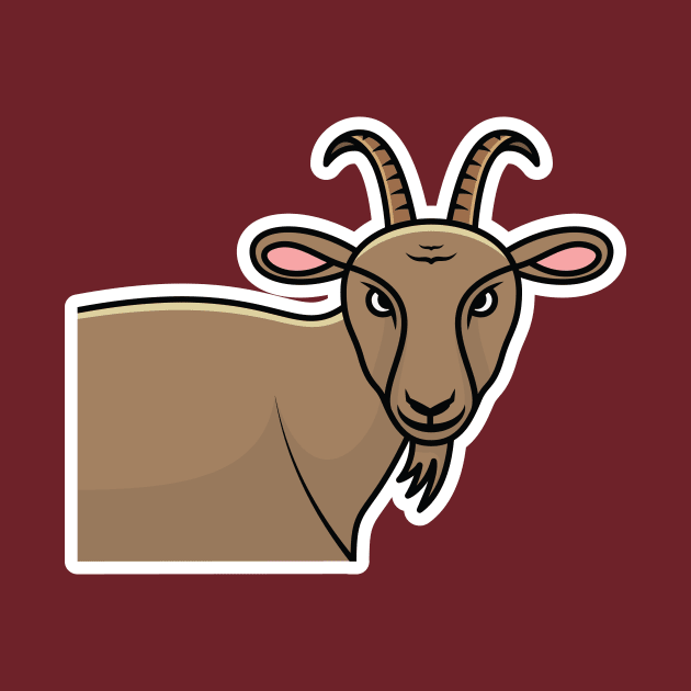 Cute Goat Animal Sticker design vector illustration. Animal object icon concept. Farm animal goat cartoon character sticker design. Eid Mubarak icon concept. by AlviStudio