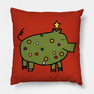 Funny Christmas Tree Pig Pillow