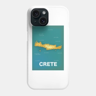 Crete map travel poster Phone Case