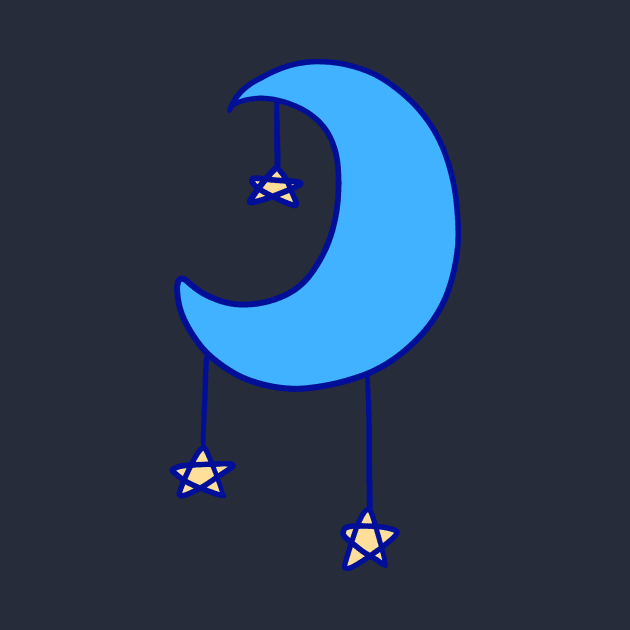 Blue Moon with Stars by saradaboru