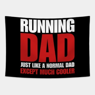 funny running dad Tapestry