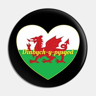 Dinbych-y-pysgod Cymru UK Baner Cymru Calon Pin