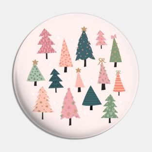 Christmas Trees  in Pink & Green Pin