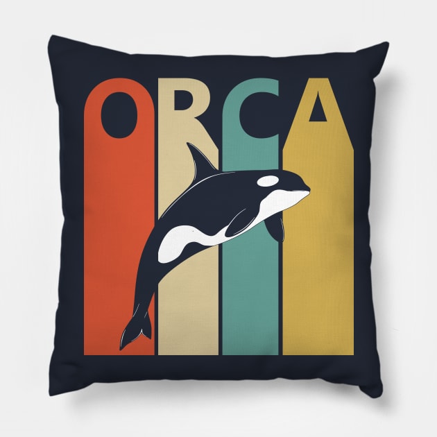 Vintage Killer Whale Orca Pillow by GWENT