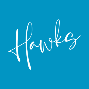 Hawks Script Typography Team Name T-Shirt