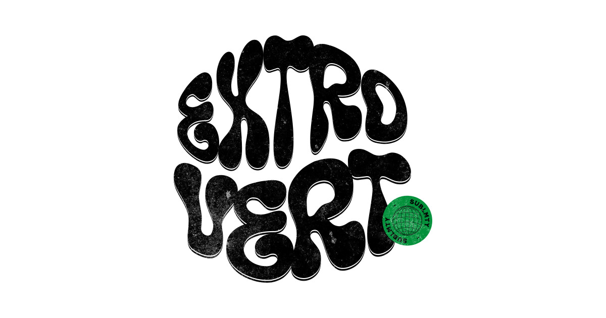 Extrovert Modern Minimal Typography - Black - Typography - T-Shirt ...