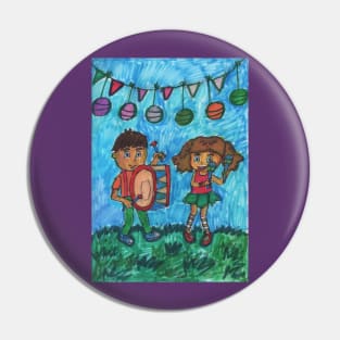 Children at the Carnival Pin