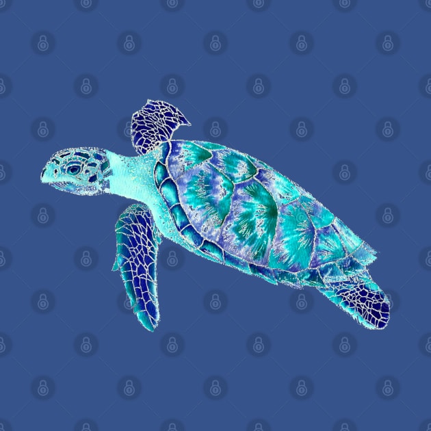 Blue turtle by Lara Plume