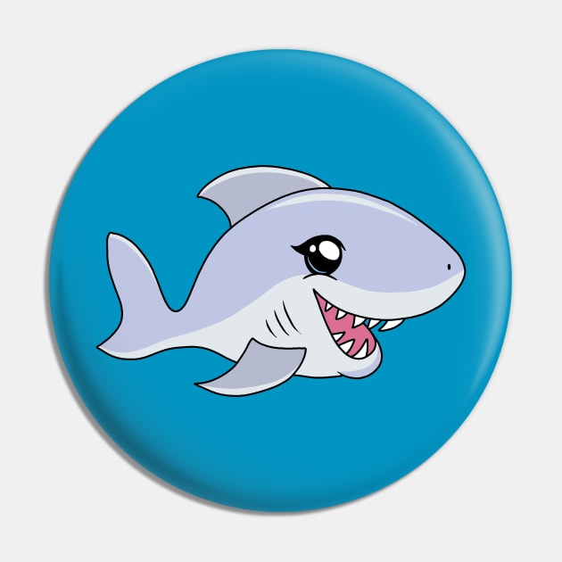 Cute Kawaii Shark Pin by valentinahramov