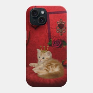 Cute little kitten with crown Phone Case