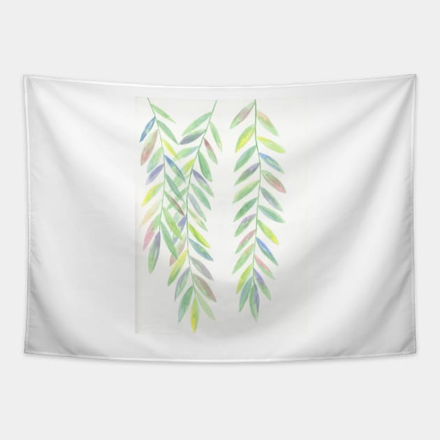 Weeping Willow Leaves Tapestry by wynbre