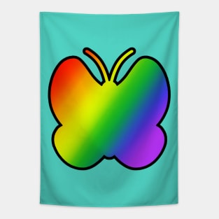 Rainbow themed butterfly Tapestry